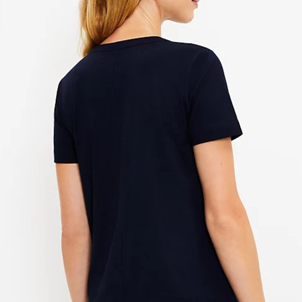NEW NWT Loft Everyday Crew Tee Size: XS Color: True Cornflower - Picture 3 of 3